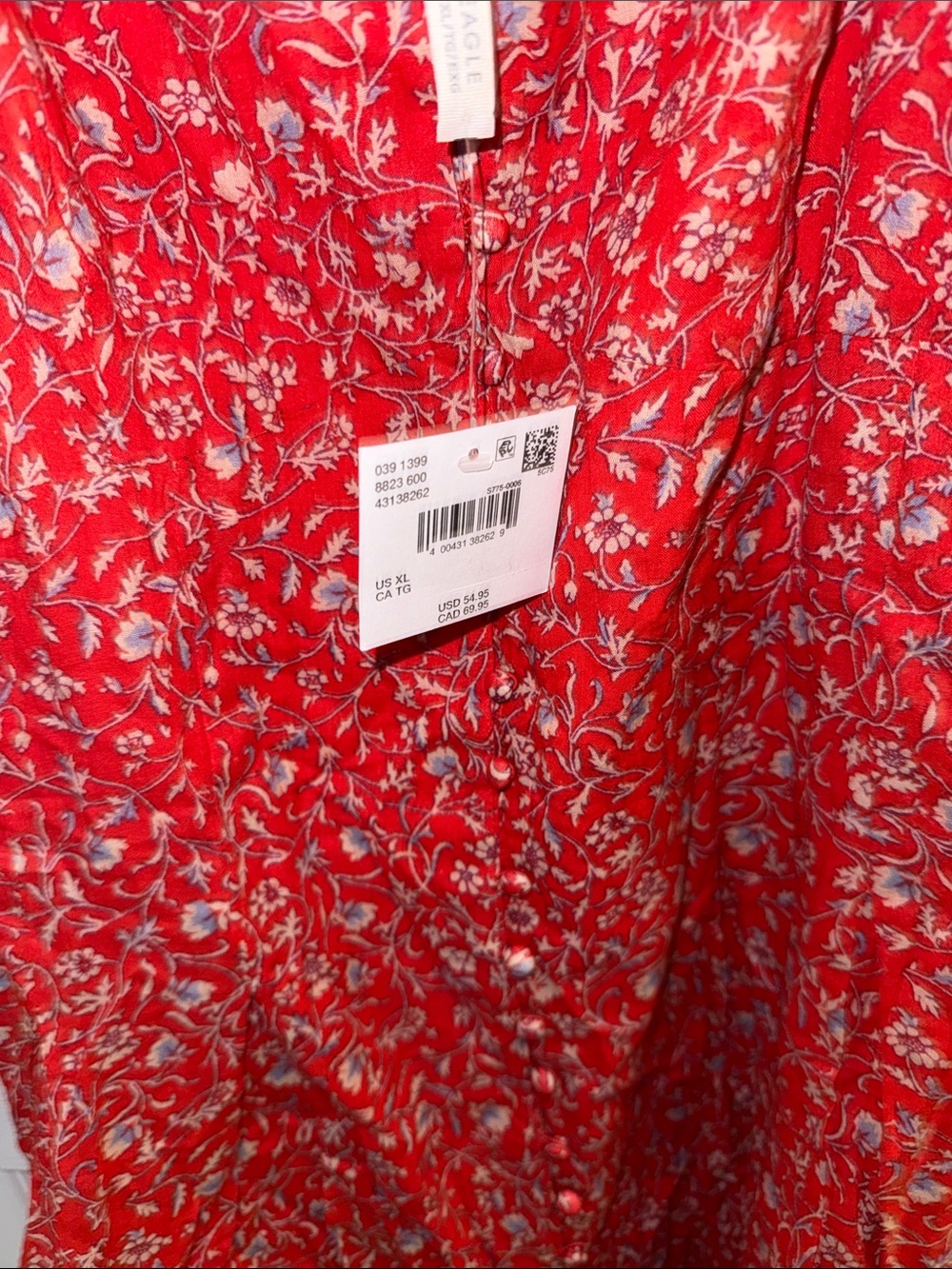 American Eagle Outfitters Red Floral Mini Dress - Picture 2 of 7